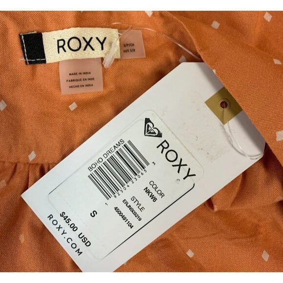 Roxy Short Size Small Rust Boho Dreams Flowy Viscose Festival Crochet Women New - Picture 6 of 8